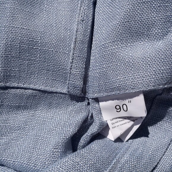 WEST LAKE Faux Linen Curtain Panels 41 x 91 Dusty Blue Pinch Pleat SET OF 4 - Picture 7 of 16